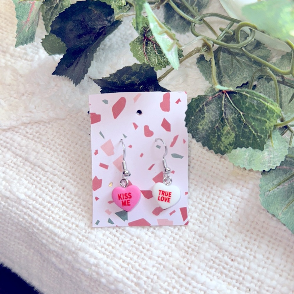 Conversation hearts earrings
